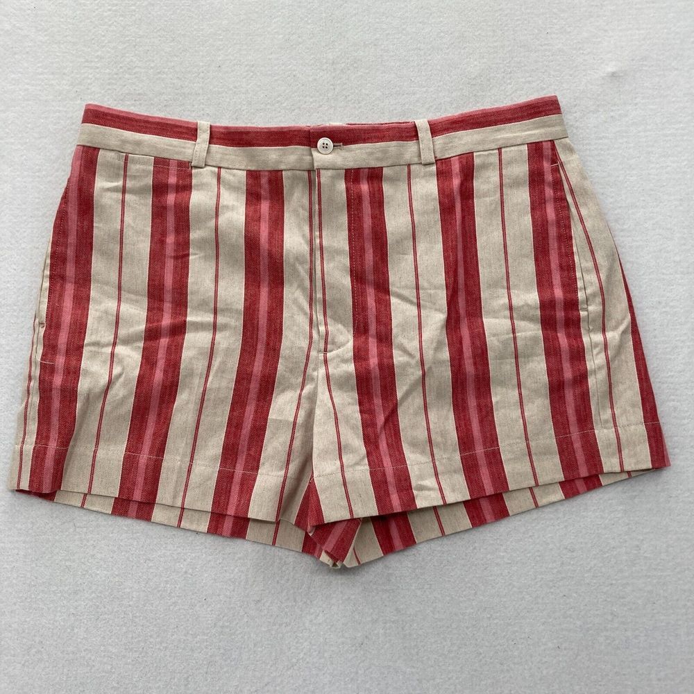 Ralph Lauren Red and Cream Striped Women Shorts